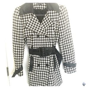 Willi Smith Houndstooth & Leather Coat